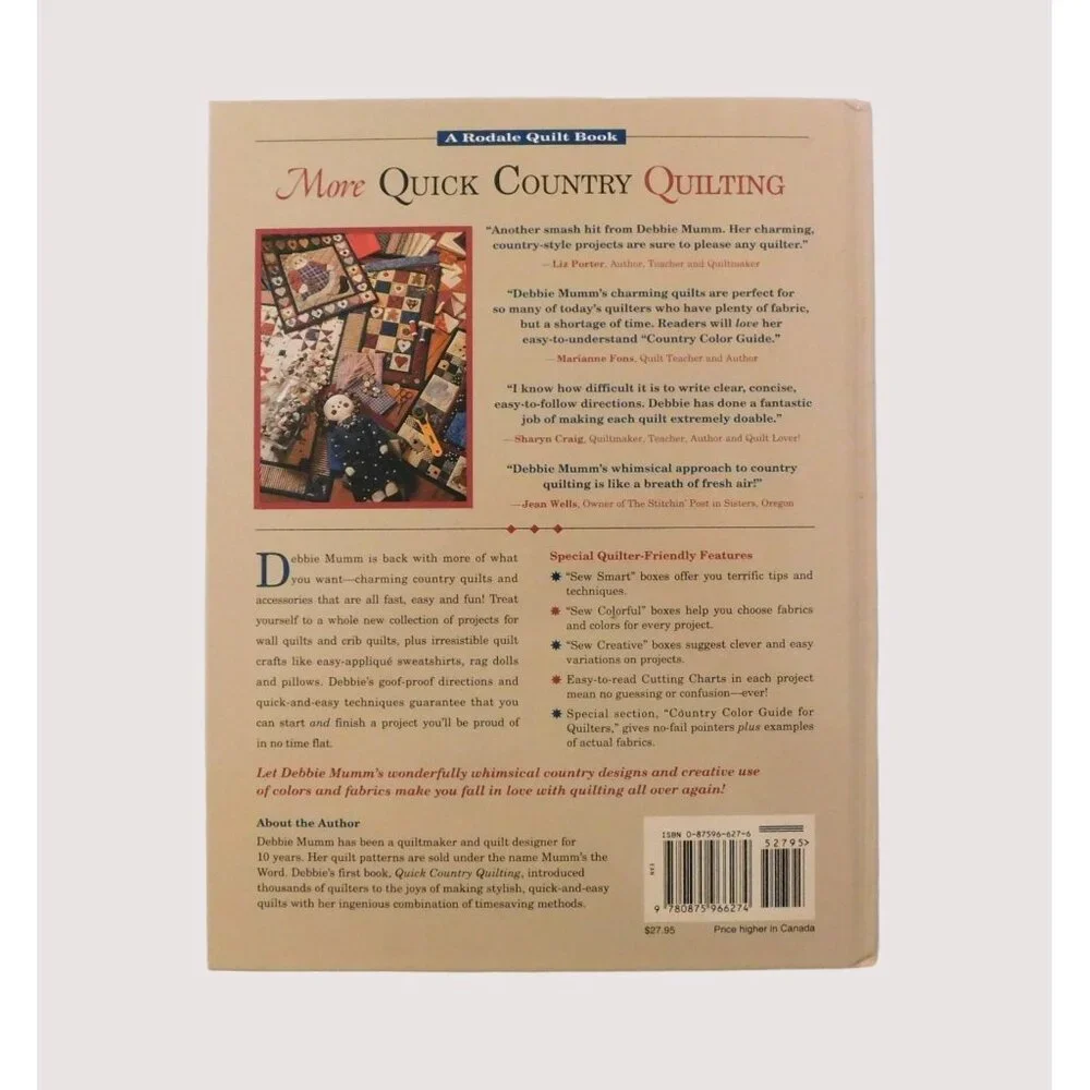 More Quick Country Quilting by Debbie Mumm 1994 HB Crafts Book 60 New Projects